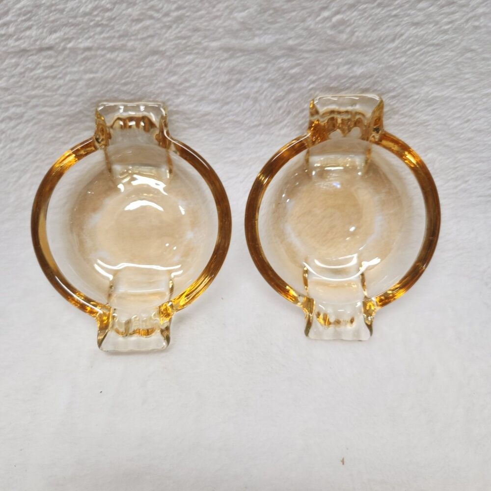 Set Of 2 Vintage Art Deco Iridescent Ashtrays
